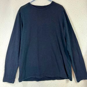 Timberland Mens Slim Fit Long Sleeve Navy Blue & Black Logo Shirt Size Large